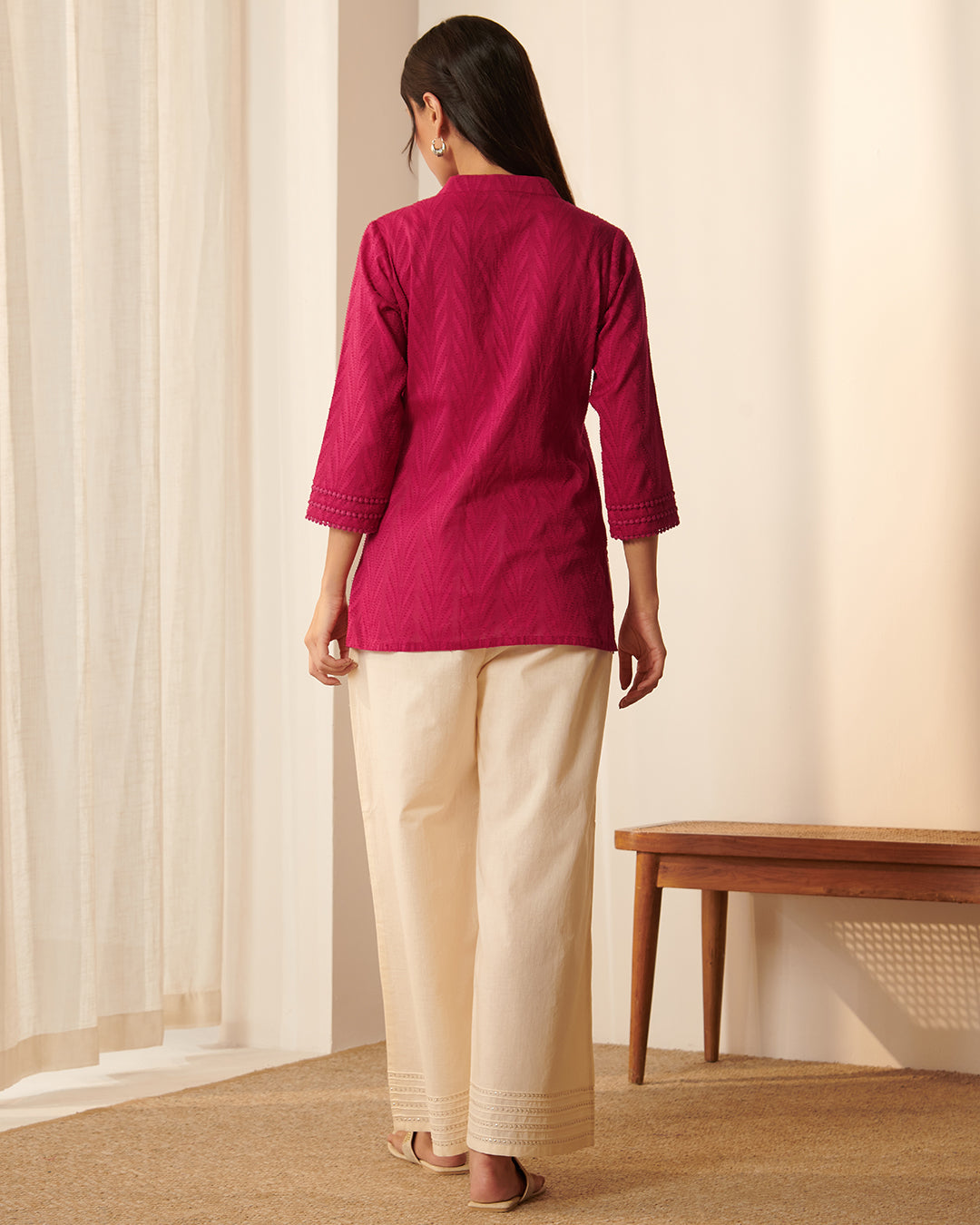 Roza Ruksar Rani Pink Top