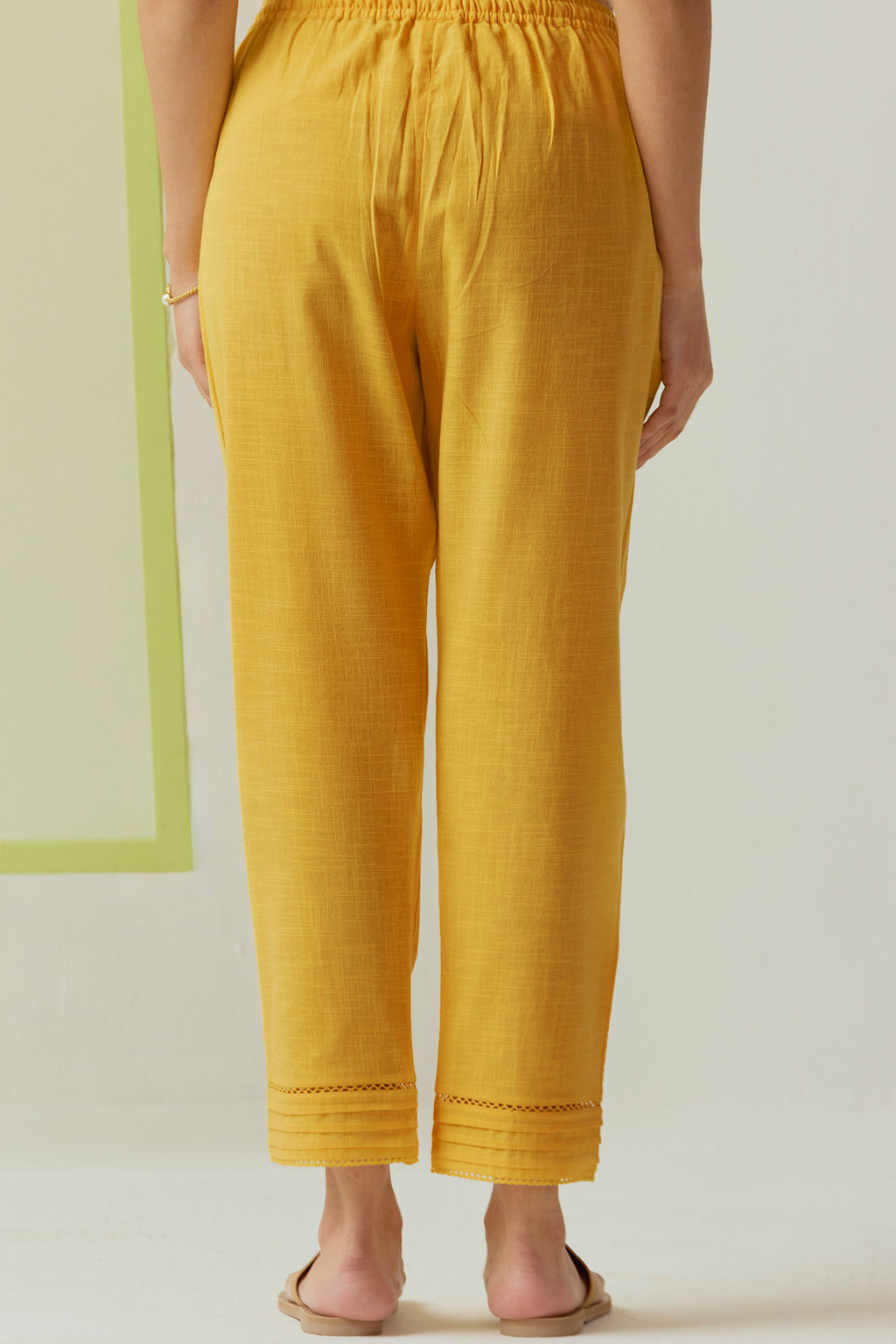Roza Sehreen Mustard Narrow Pants