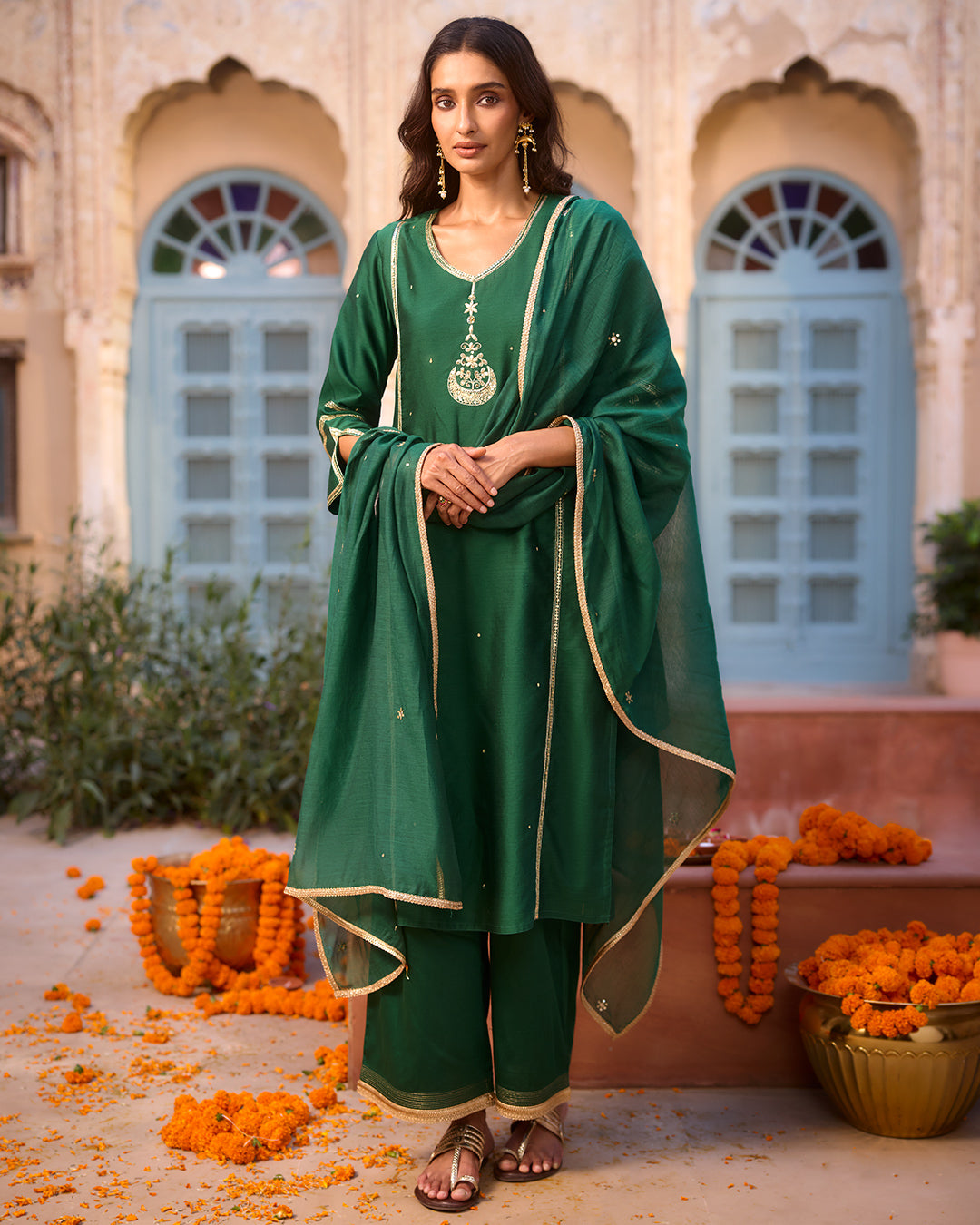 Roshanara Tasnim Emerald Green Kurta
