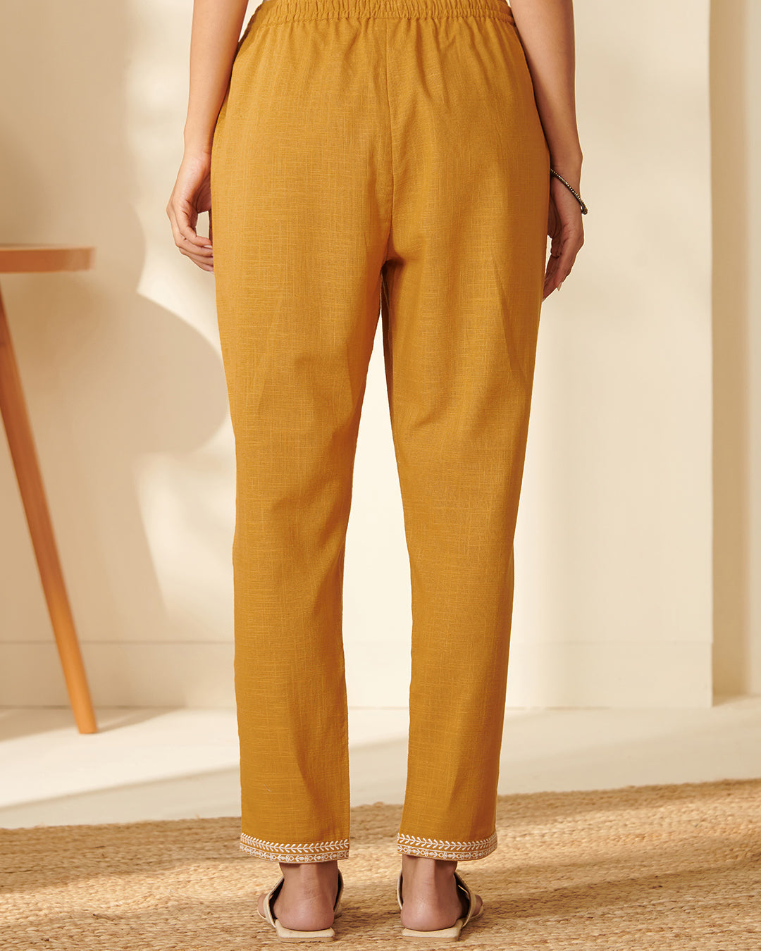 Mehraab Bano Mustard Narrow Pants