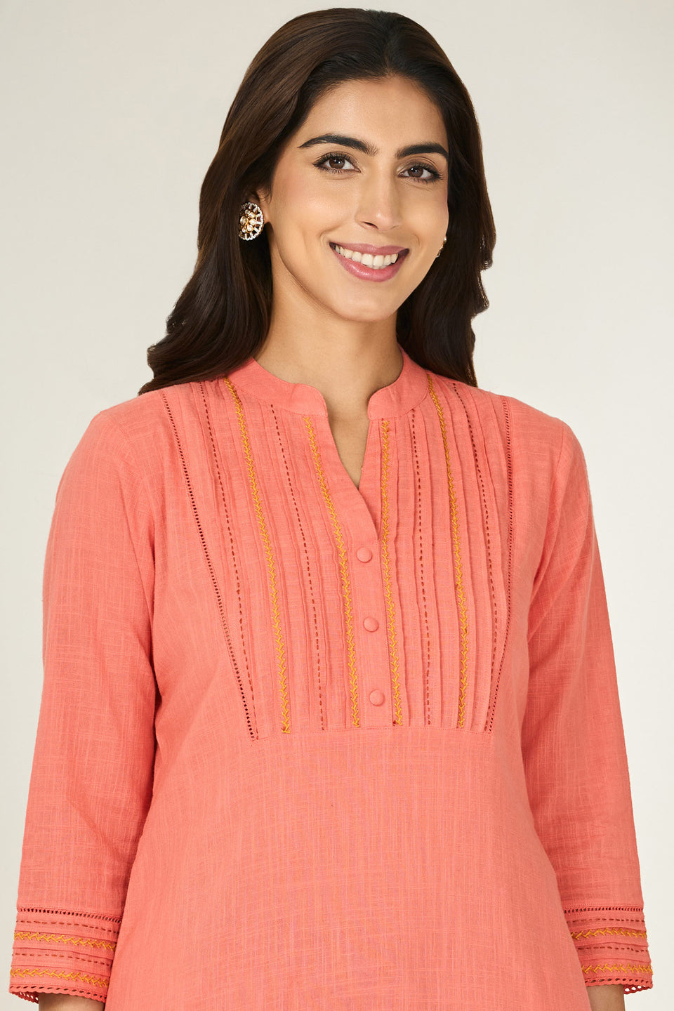 Roza Kiara Salmon Kurta