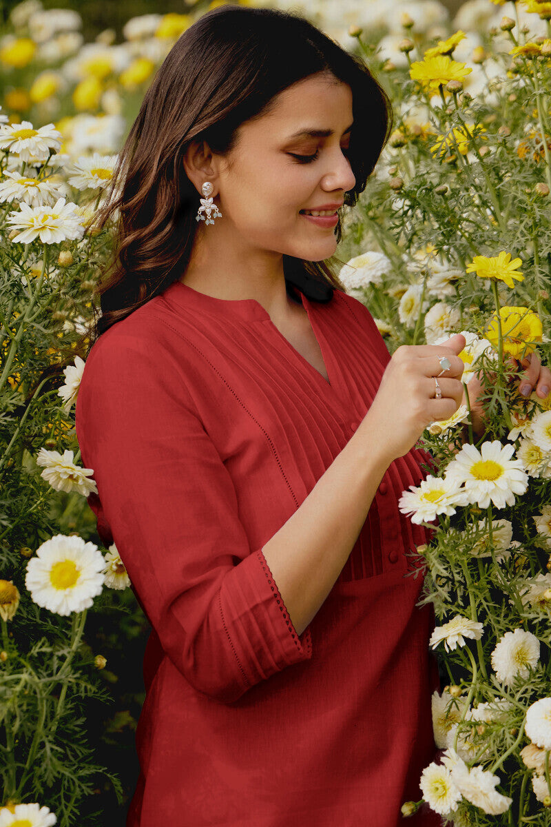 Roza Nida Red Kurta