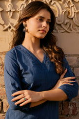 Roza Sehr Blue Kurta