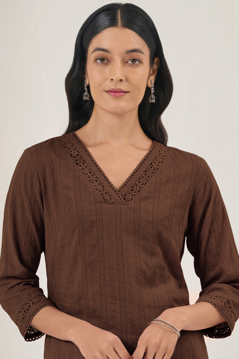Roza Seher Brown Kurta