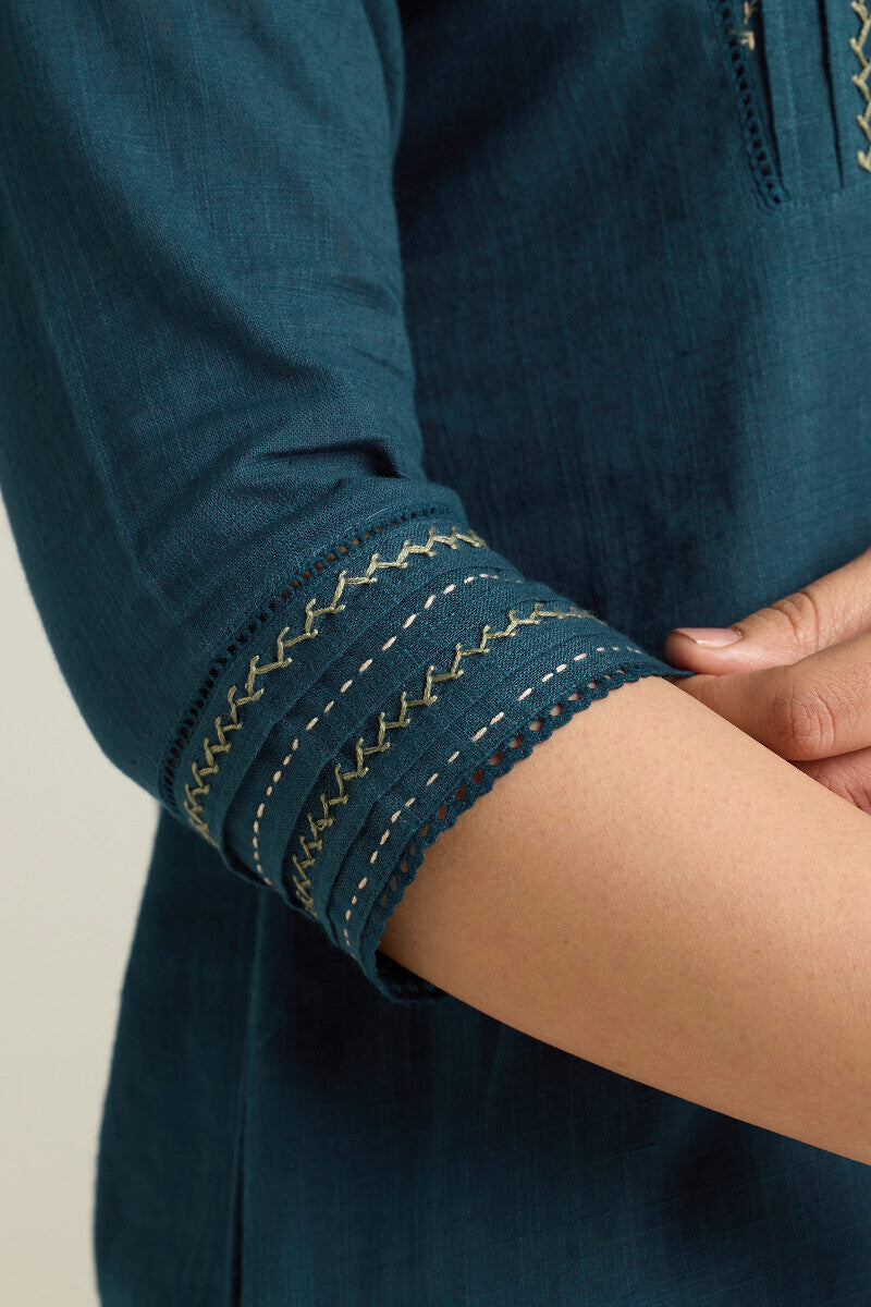 Kashida Kiara Navy Blue Kurta