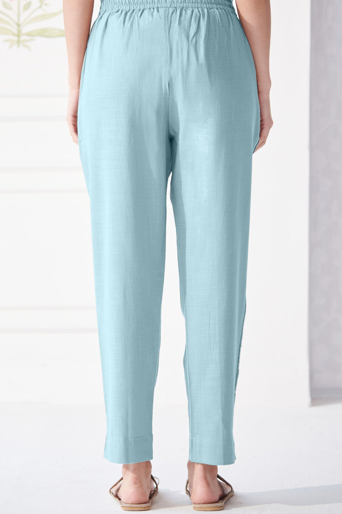 Roza Mehnoor Blue Narrow Pants