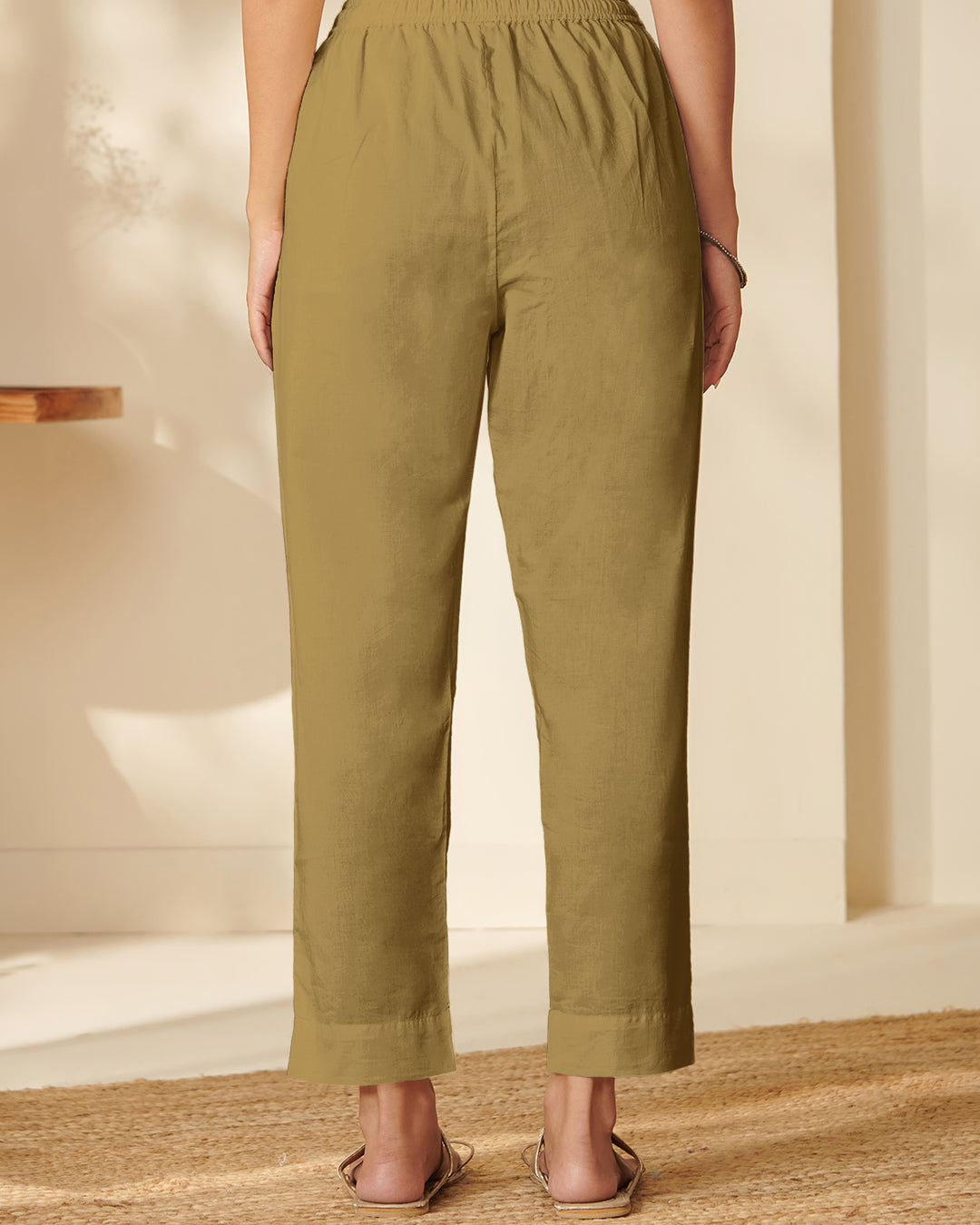 Roza Aafiyah Olive Green Narrow Pants