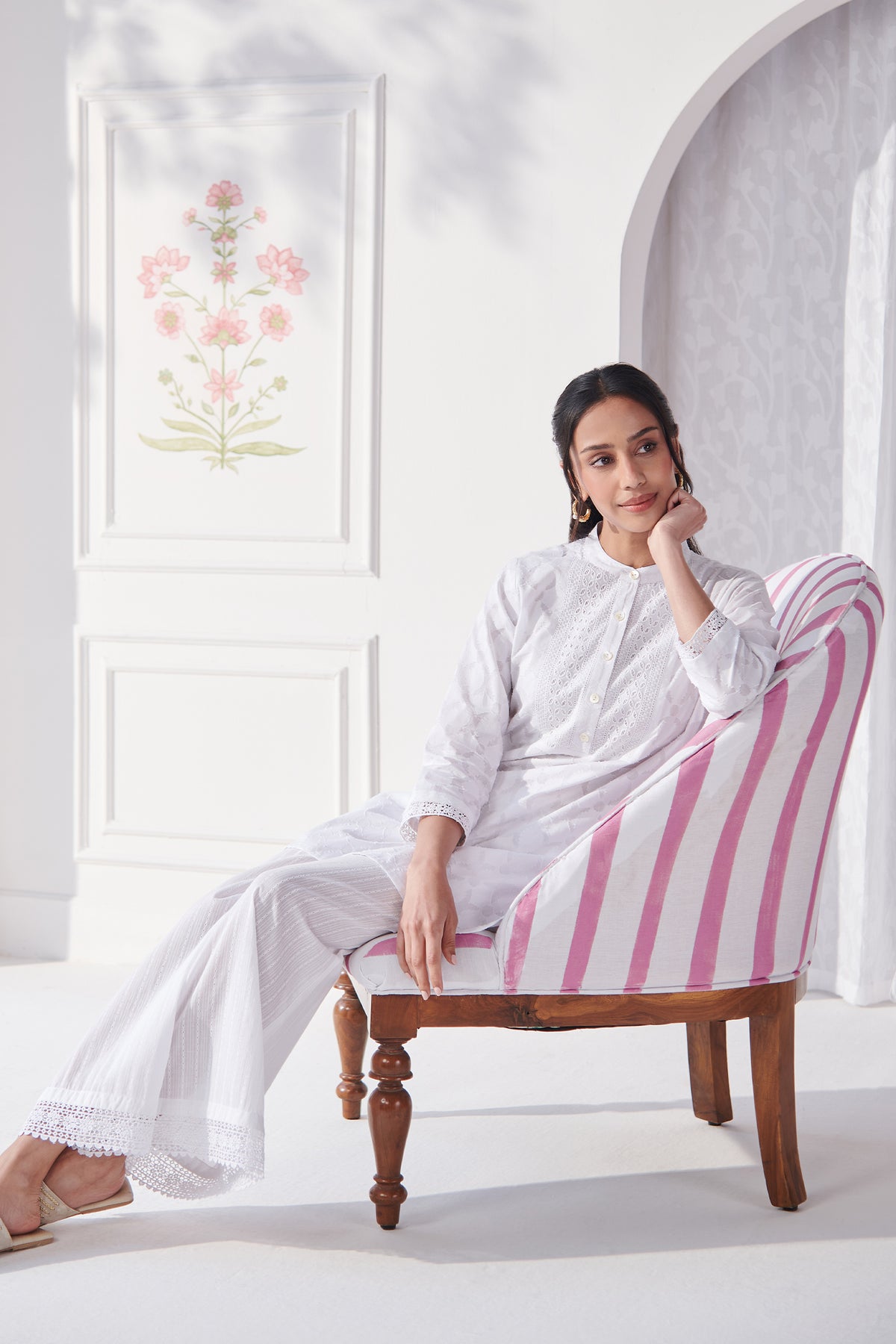 Mumtaz Mahek White Co-Ord Set