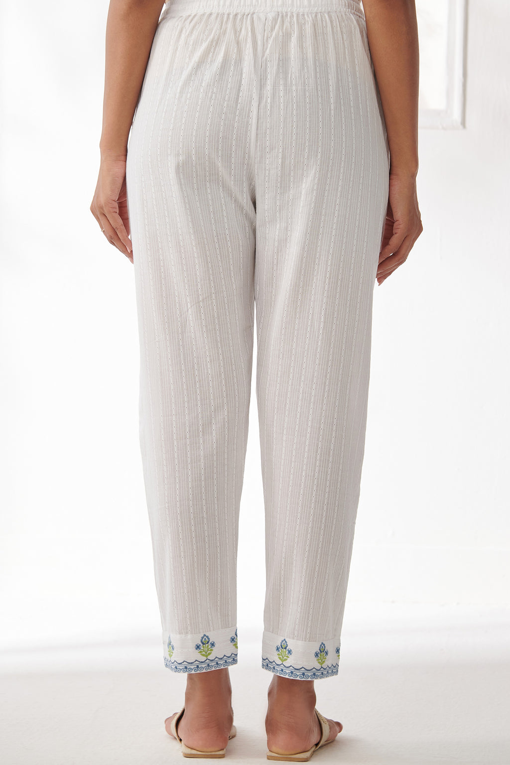 Mehraab Samaira White Narrow Pants