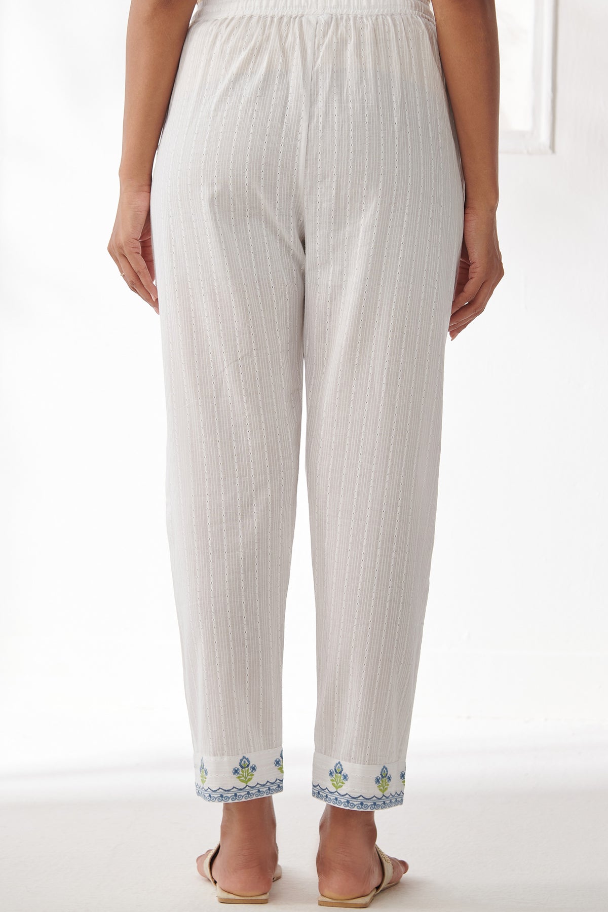 Mehraab Samaira White Narrow Pants