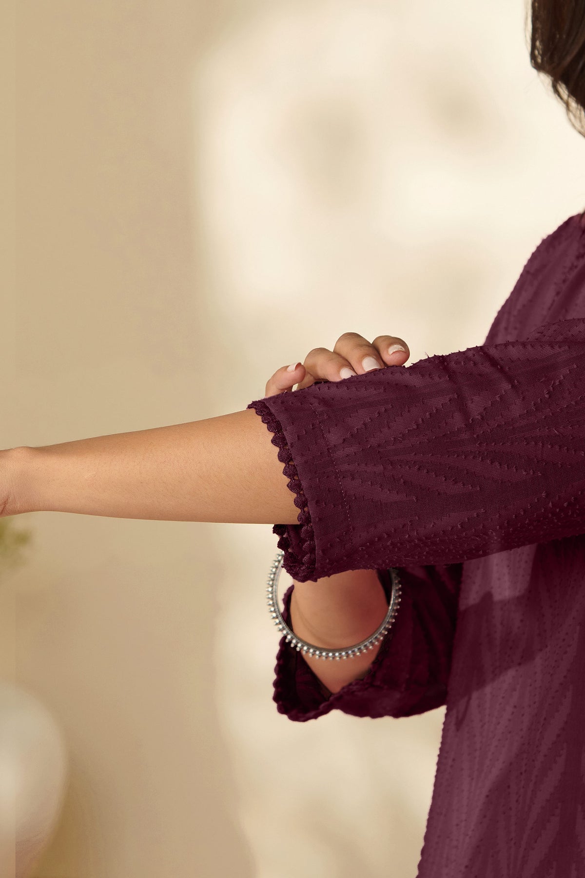 Roza Fariah Wine Kurta