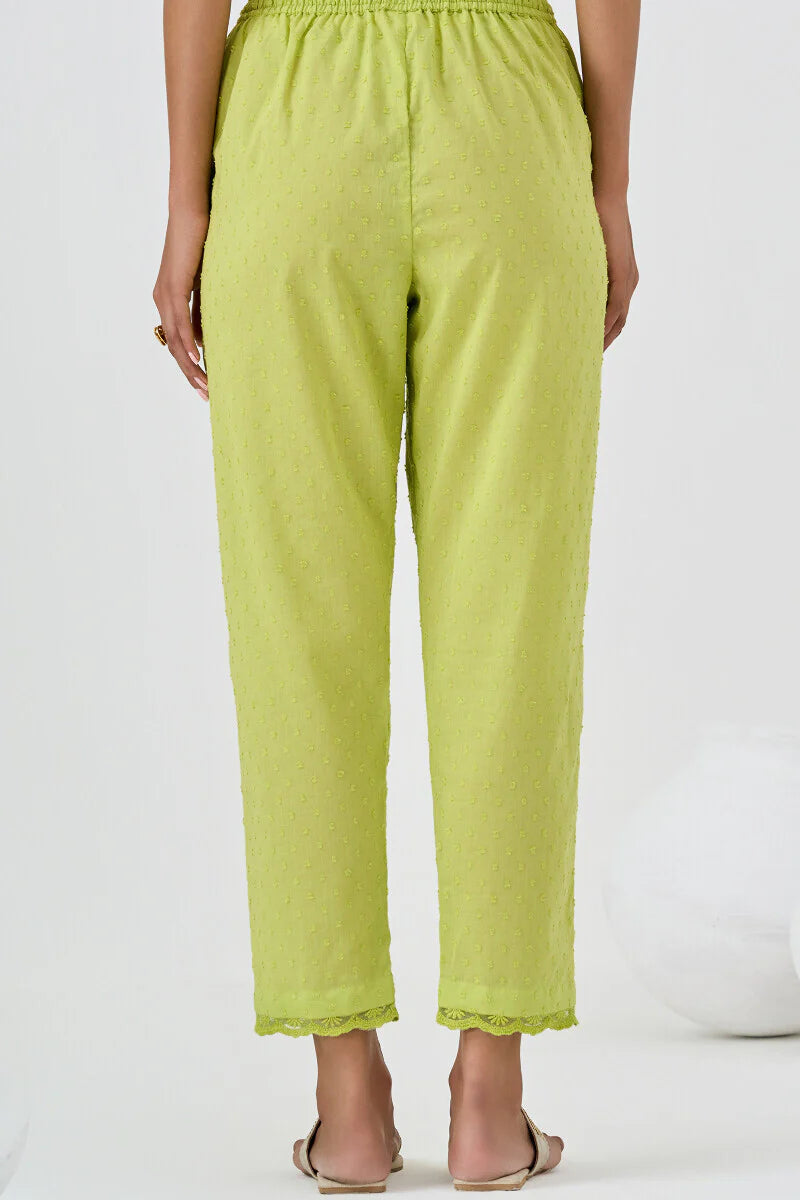 Surplus: Roza Aafiyah Green Ram Buta Narrow Pants
