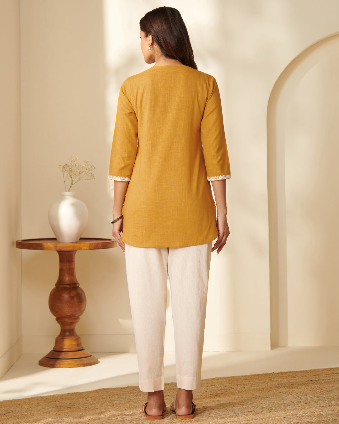 Mehraab Raziya Mustard Top