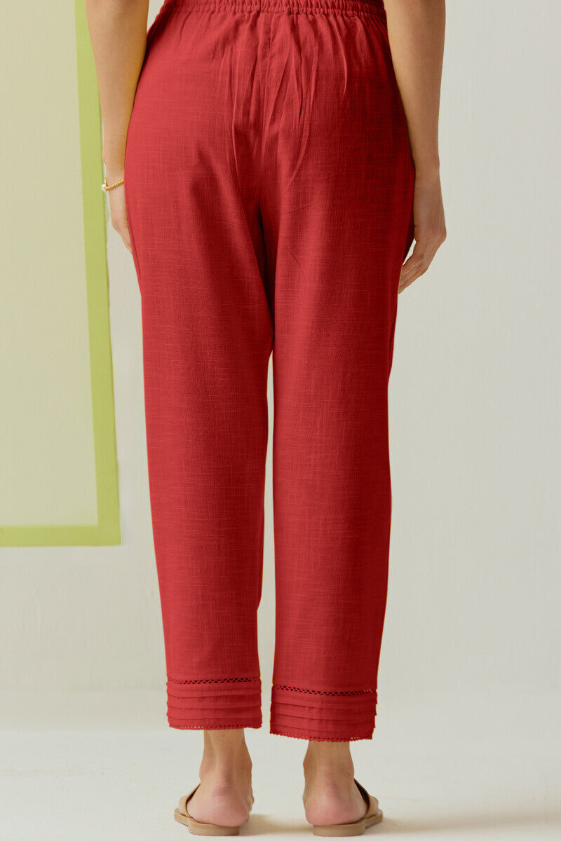 Roza Nida Red Narrow Pants