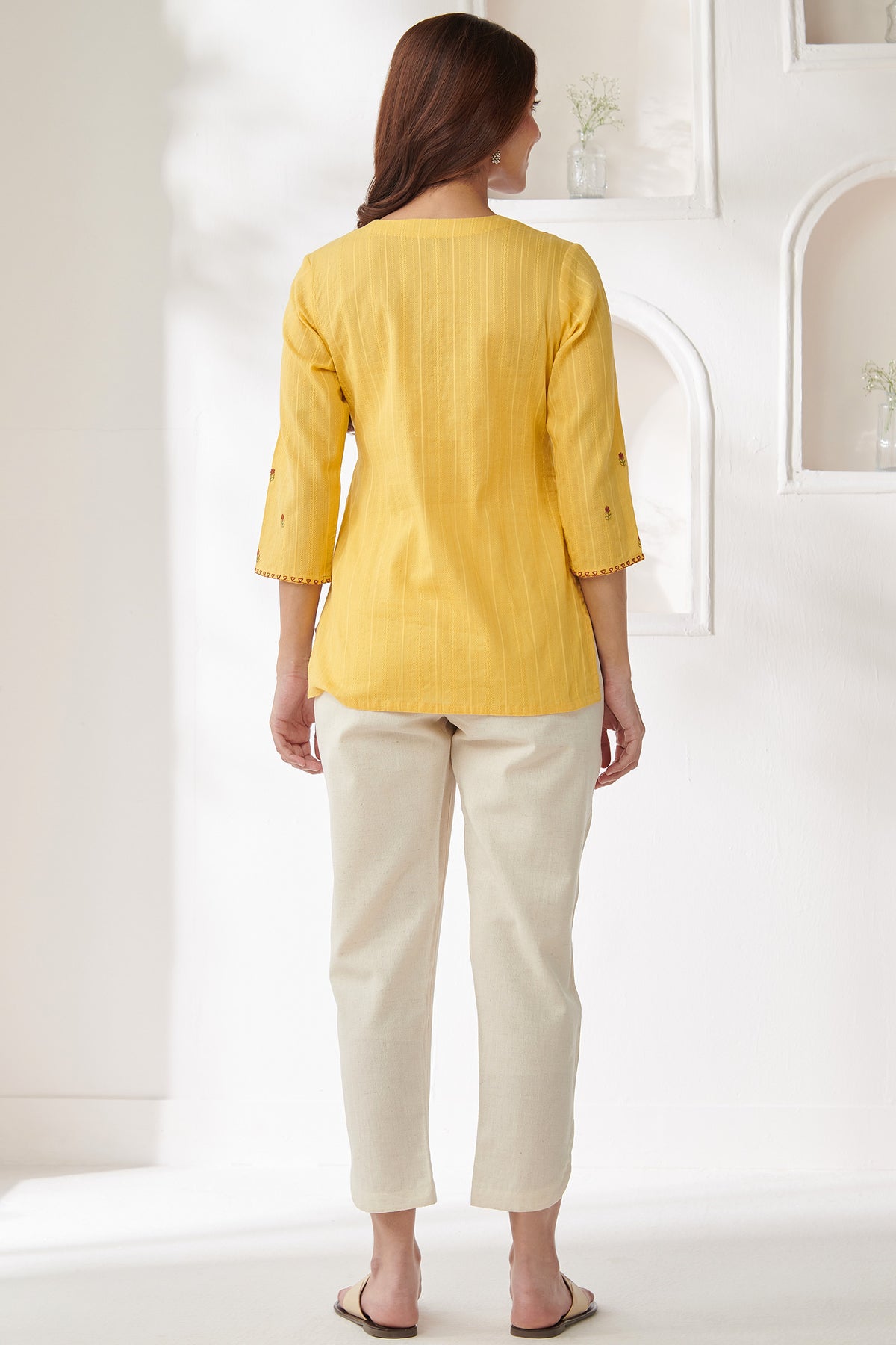 Mehraab Saira Yellow Top