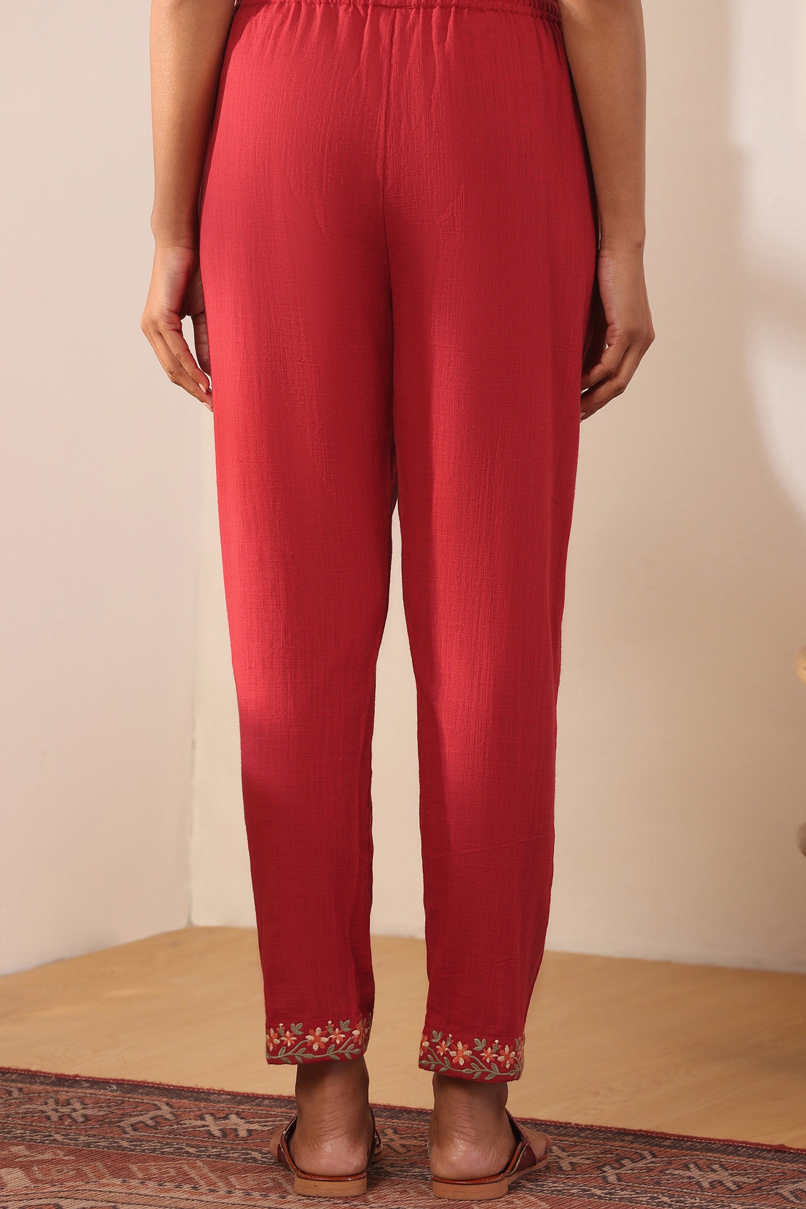Surplus: Mehraab Sabeen Red Narrow Pants
