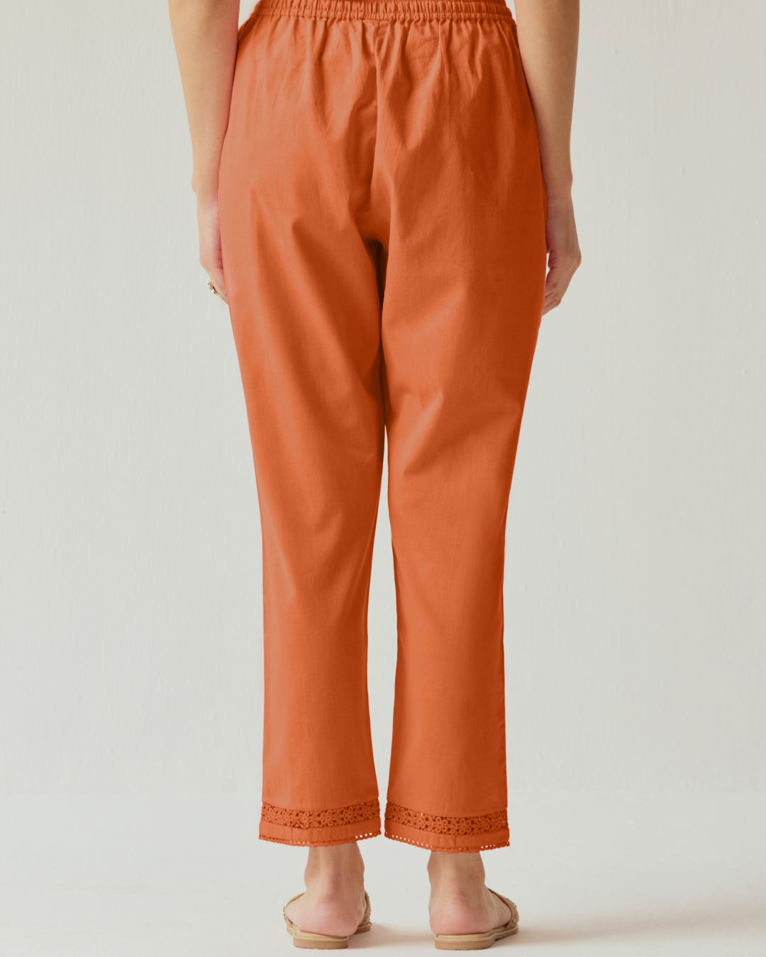 Roza Farhat Rust Orange Narrow Pants