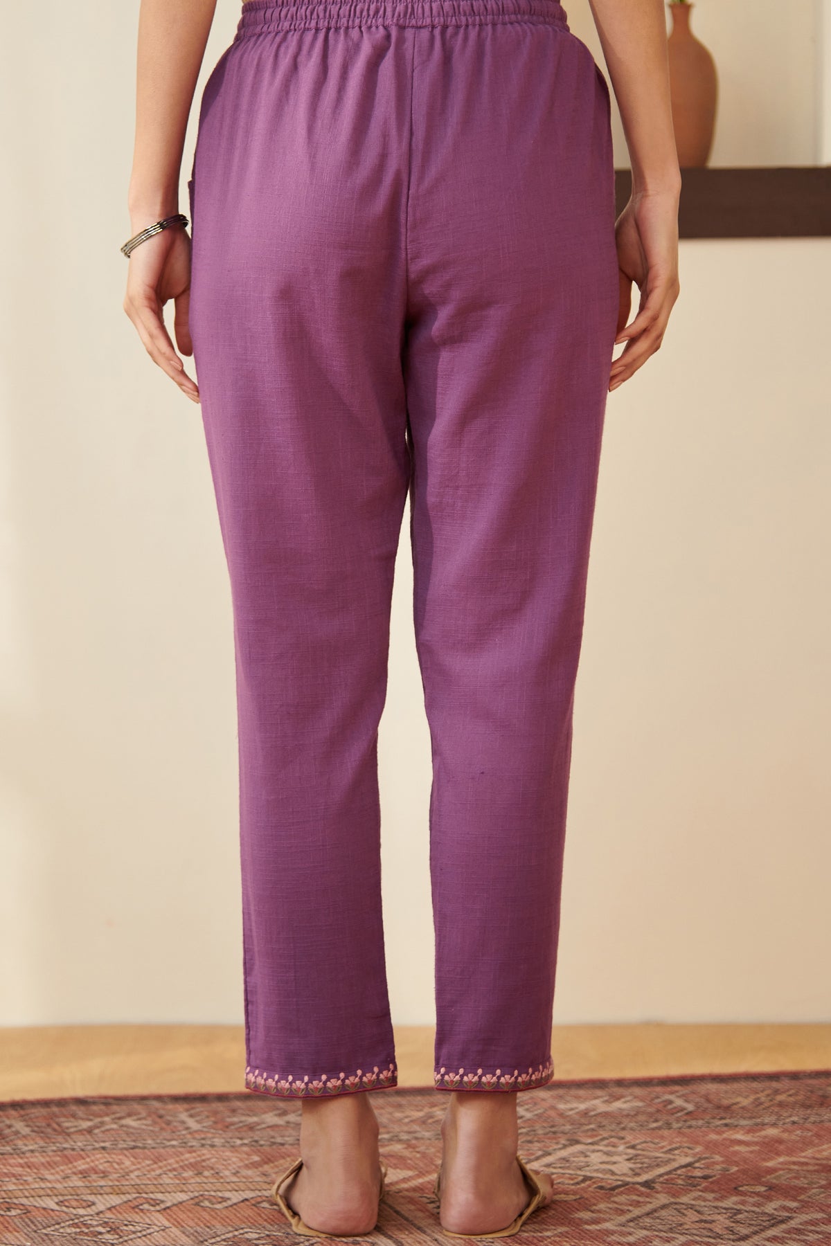 Mehraab Aalia Purple Narrow Pants