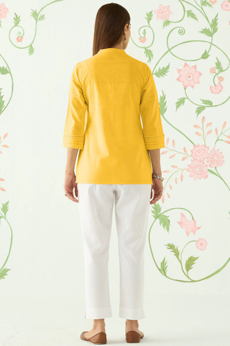 Surplus: Roza Seerat Yellow Top