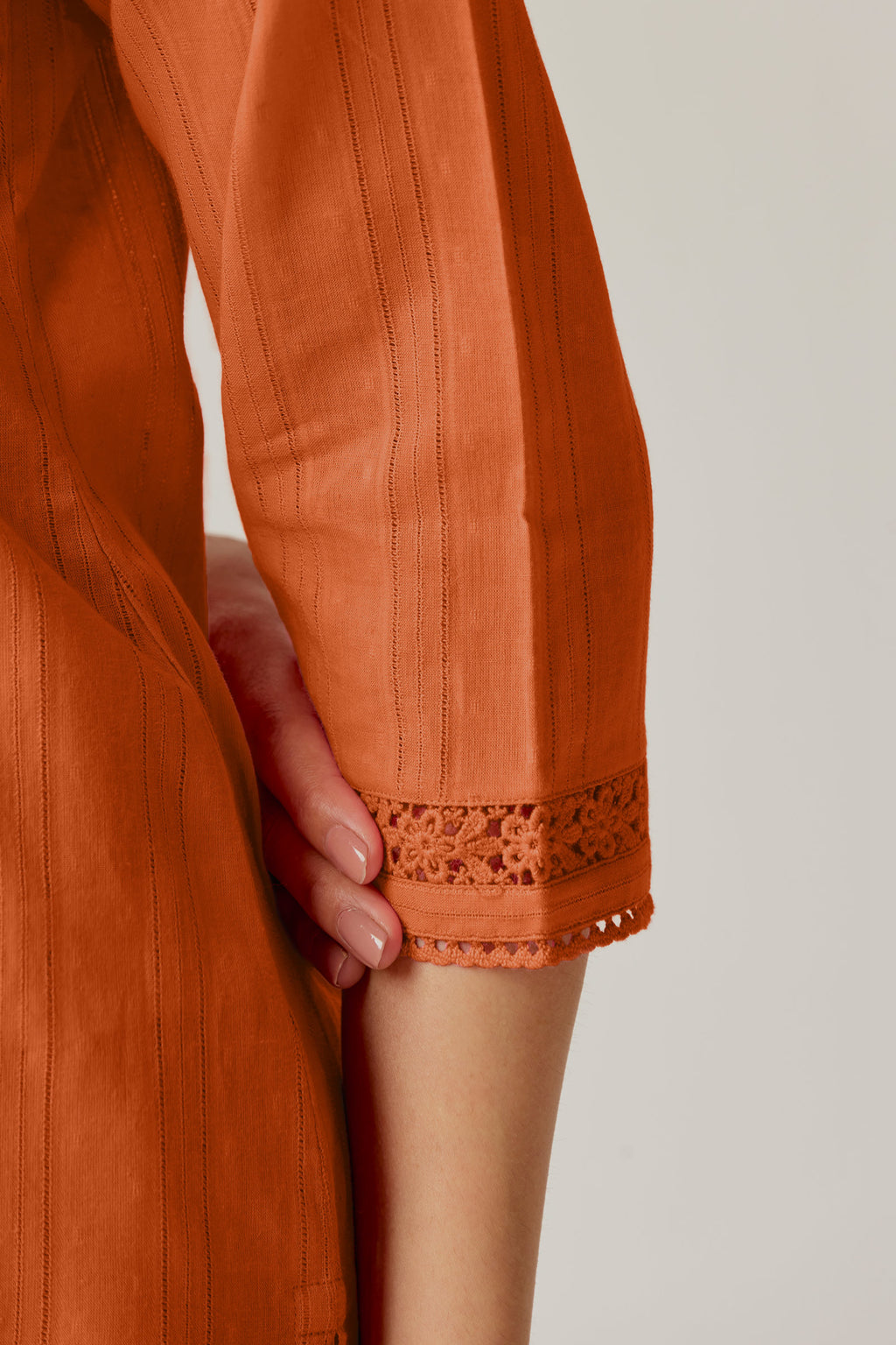 Roza Farhat Rust Orange Kurta