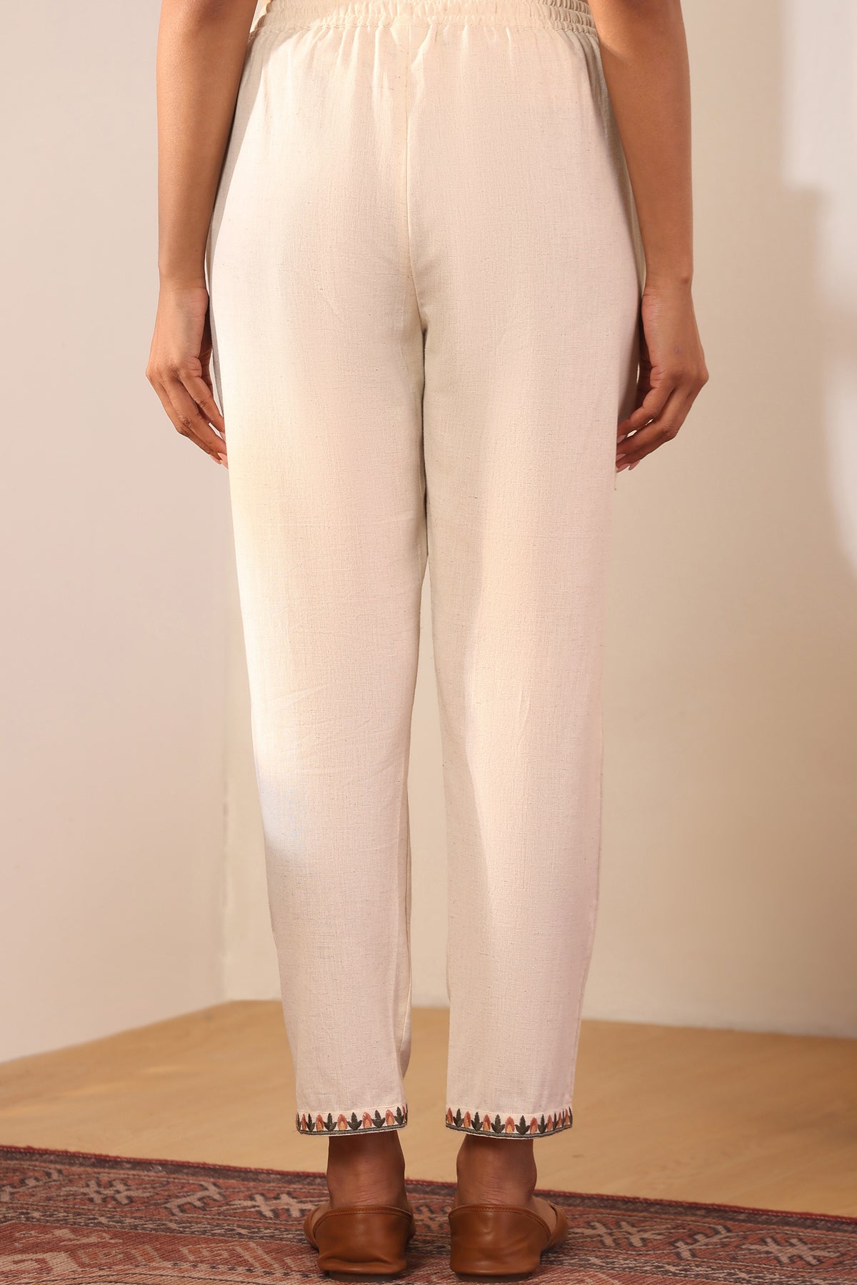 Mehraab Naureen Off White Narrow Pants