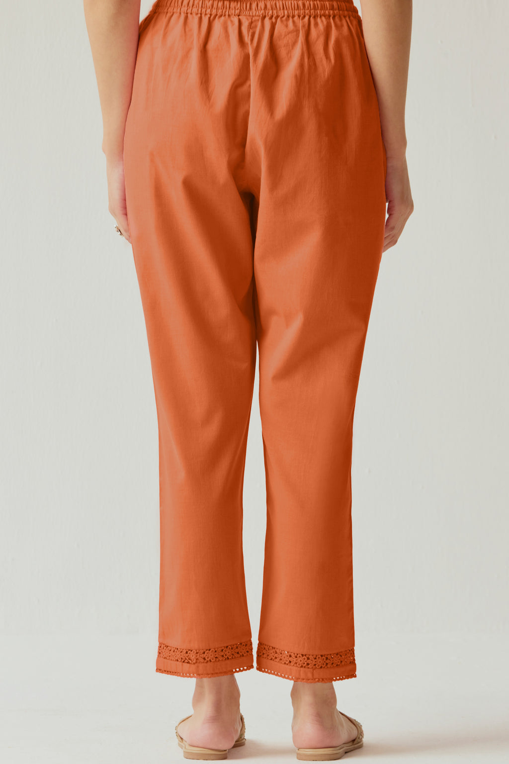 Roza Farhat Rust Orange Narrow Pants
