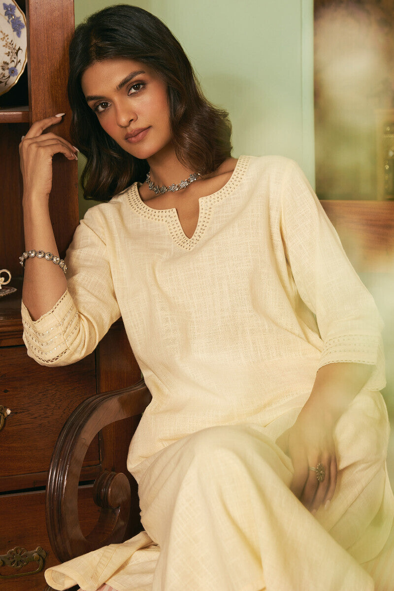 Roza Seerat Cream Kurta