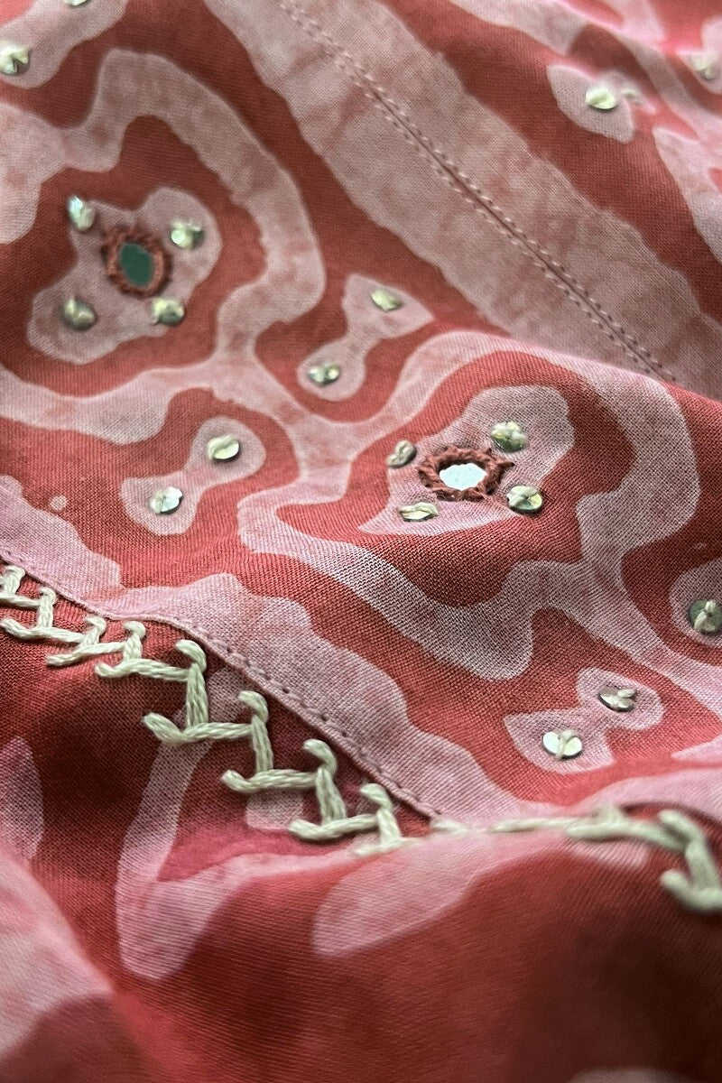 Sehra Zarah Pink Dabu Kurta