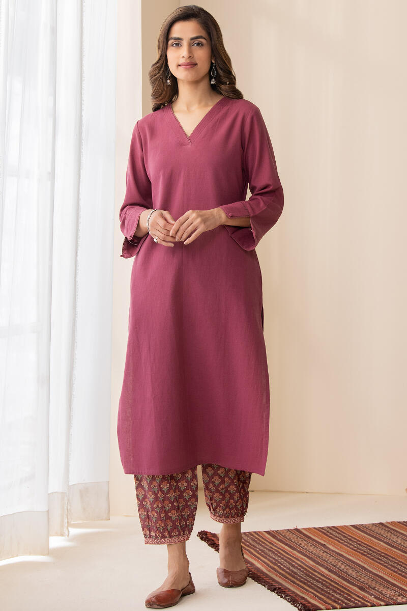Roza Maira Maroon Kurta