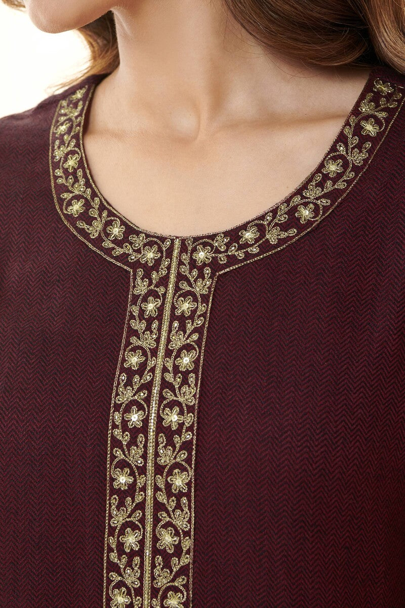 Naadirah Nahida Faux Wool Handloom Kurta