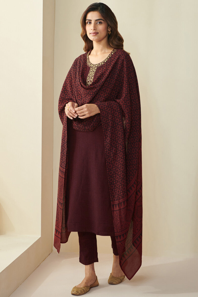 Naadirah Nahida Faux Wool Handloom Narrow Pants