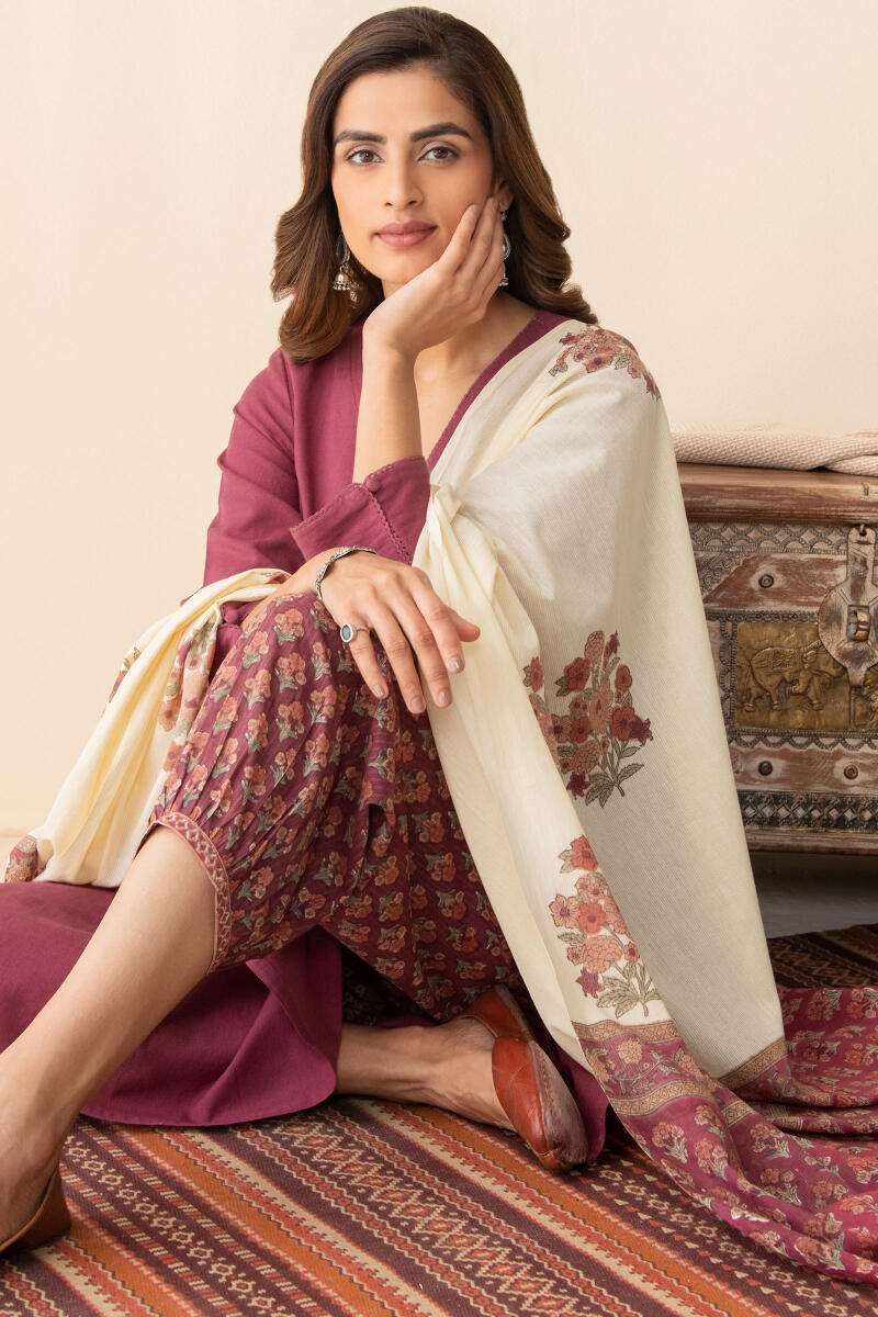Roza Maira Maroon Kurta