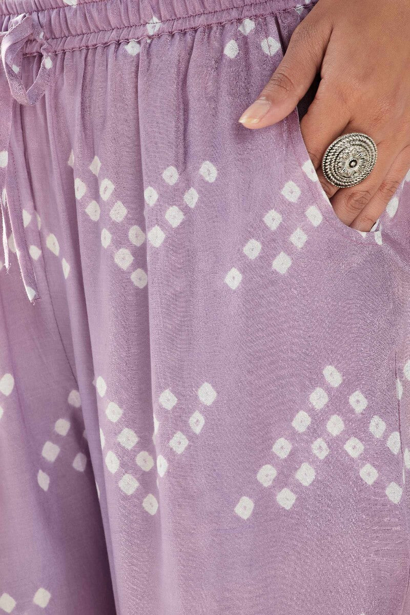 Gauhar Afroza Purple Bandhej Narrow Pants