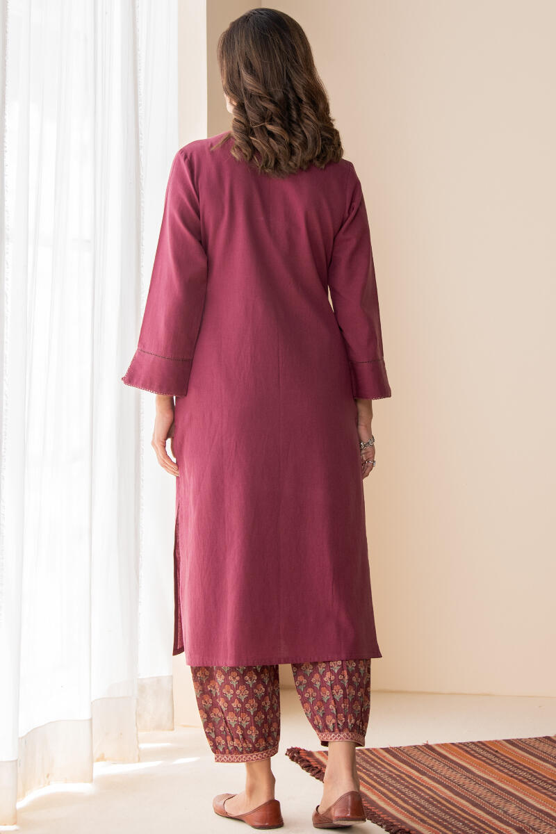Roza Maira Maroon Kurta