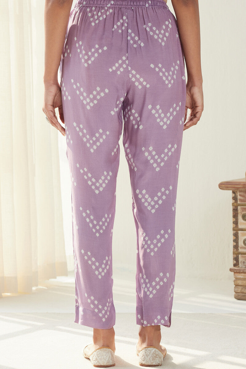 Gauhar Afroza Purple Bandhej Narrow Pants
