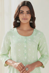 Gauhar Afroza Light Green Bandhej Kurta