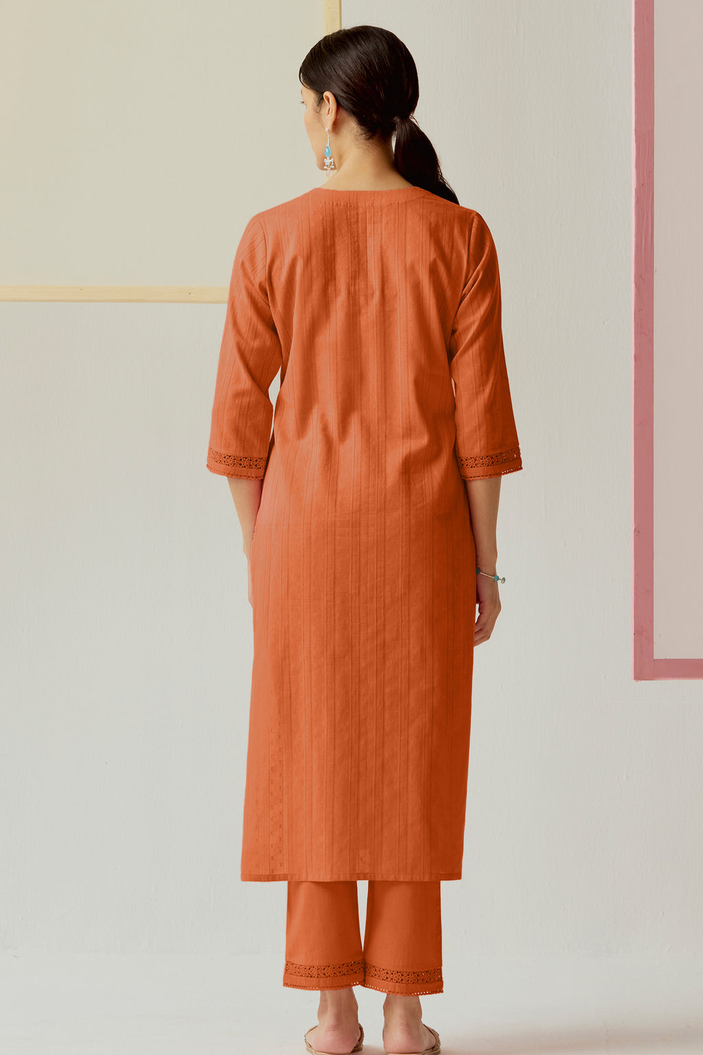 Roza Farhat Rust Orange Kurta