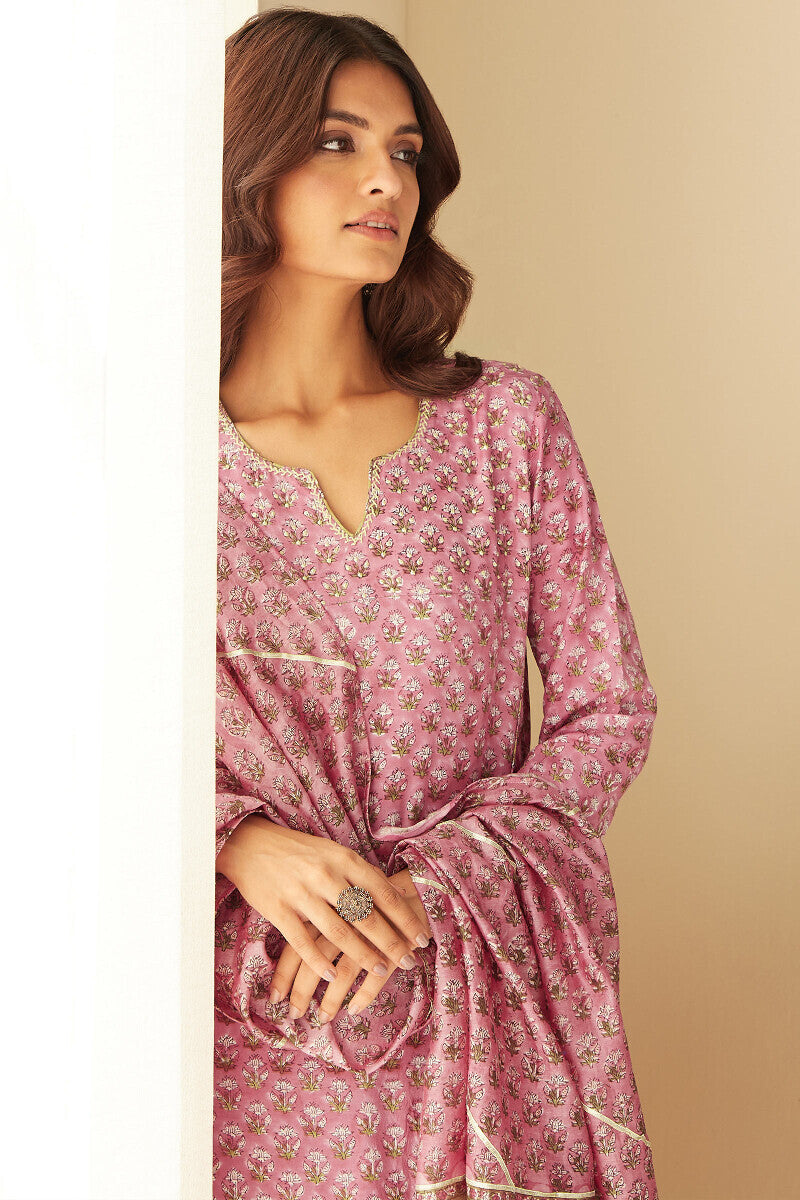 Mehrunissa Firosa Purple Sanganeri Kurta