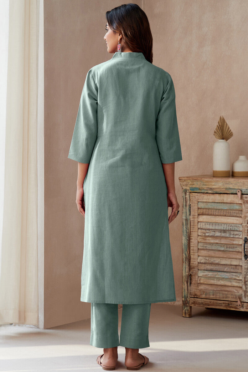 Roza Seher Steel Blue Kurta