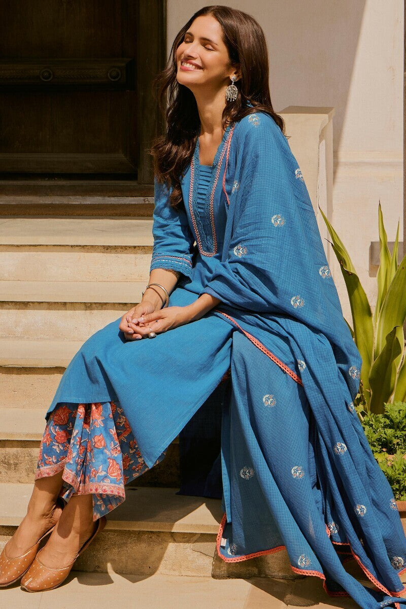 Roza Sehreen Blue Kurta
