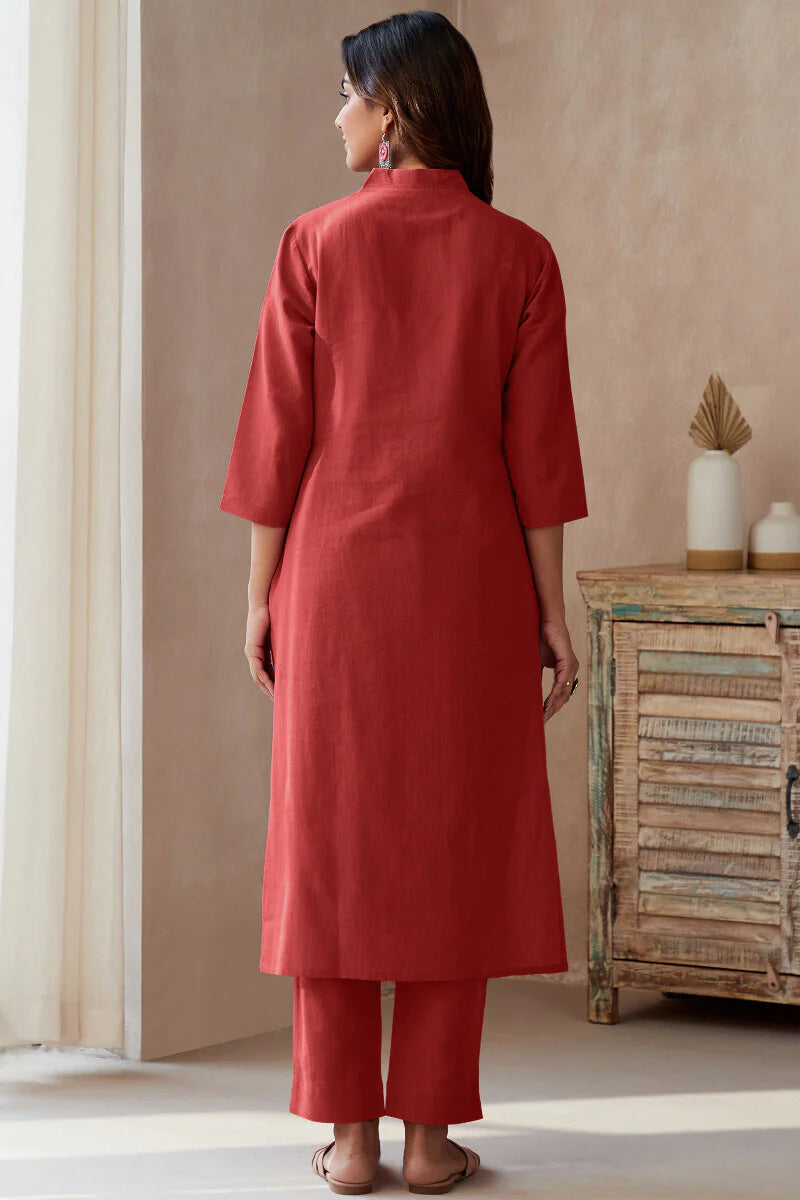 Surplus: Roza Zoya Brick Red Kurta