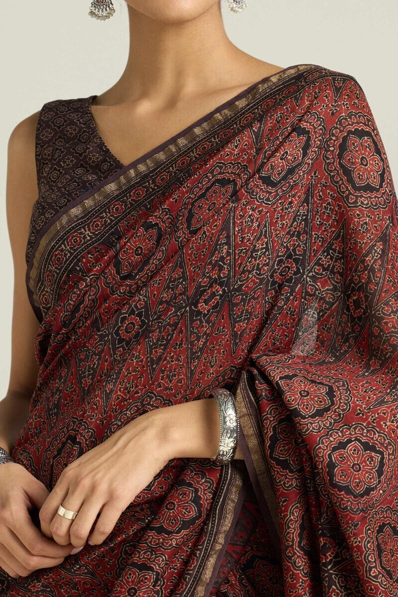 Sehra Nahida Ajrakh Chanderi Saree