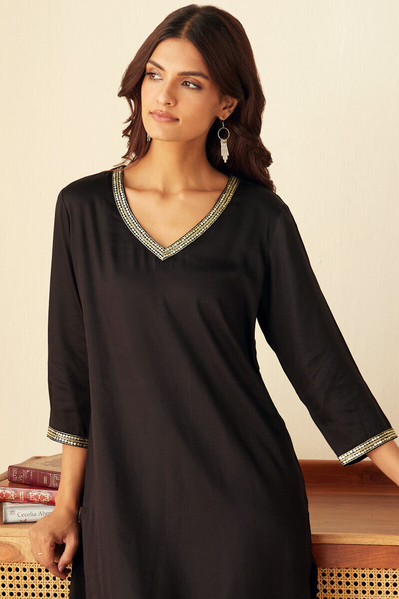 Mehrunissa Seher Black Modal Kurta