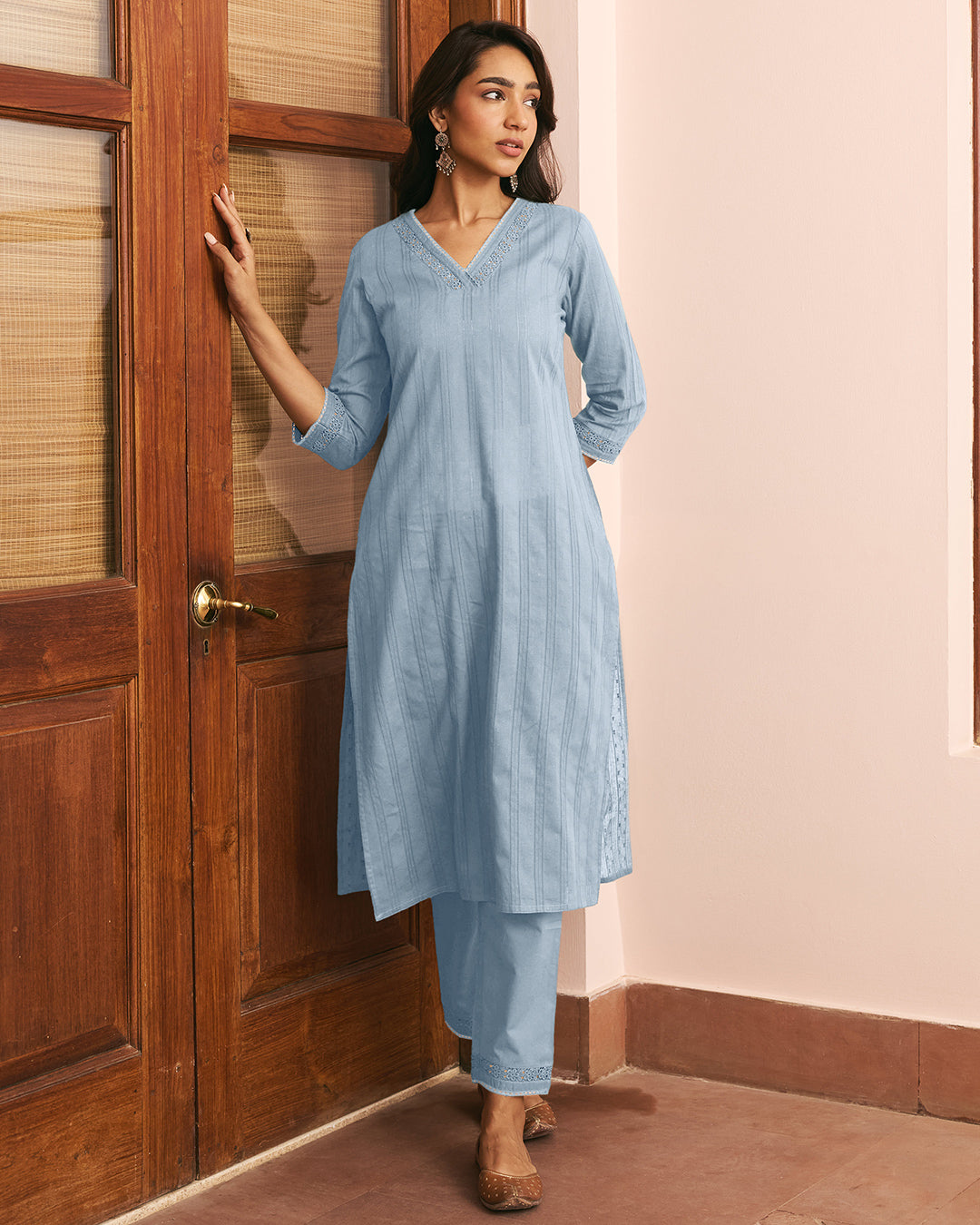 Roza Naaz Sky Blue Kurta
