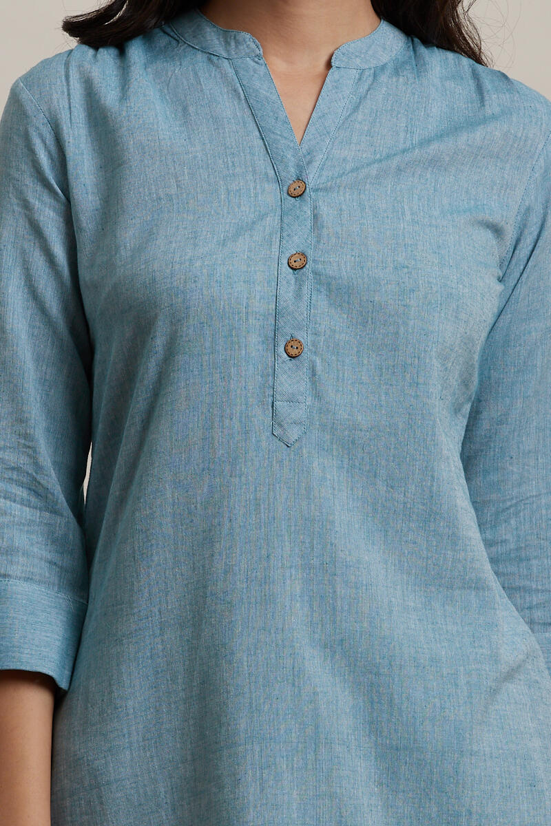 Roza Sky Blue Short Kurta