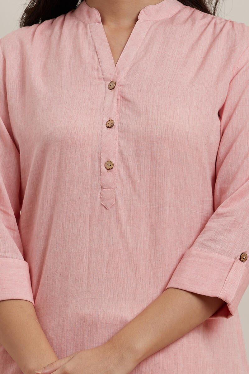 Roza Light Pink Short Kurta