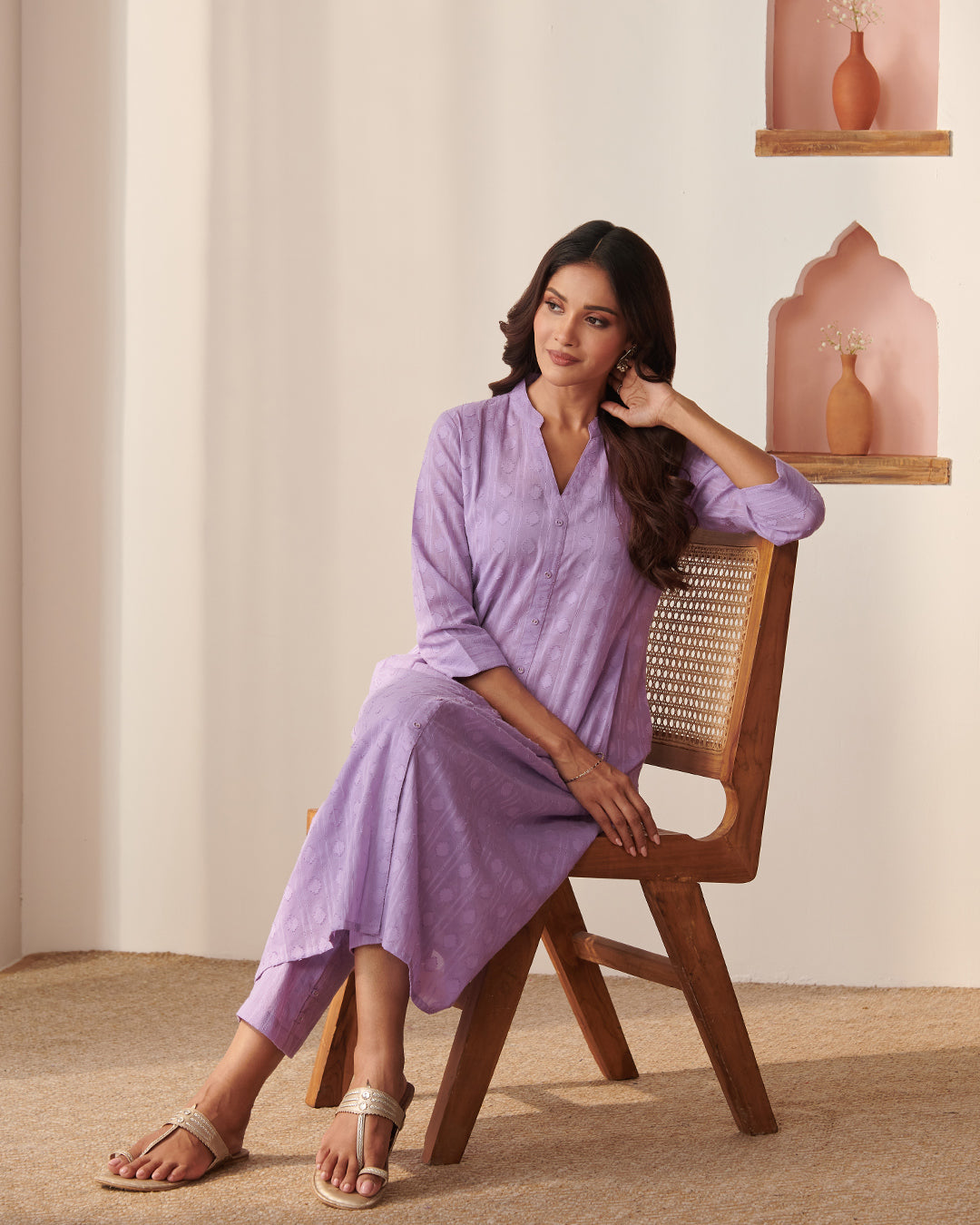 Roza Shehnaz Lilac Kurta