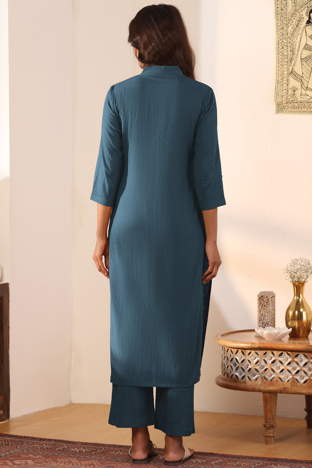 Surplus: Roza Naaz Navy Blue Kurta