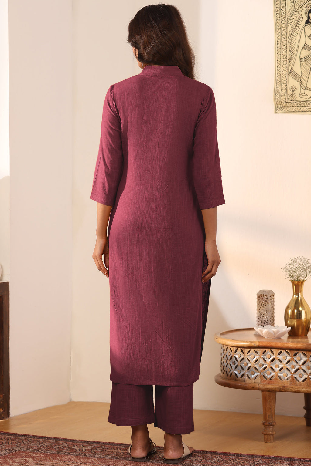 Surplus: Roza Zehna Wine Kurta