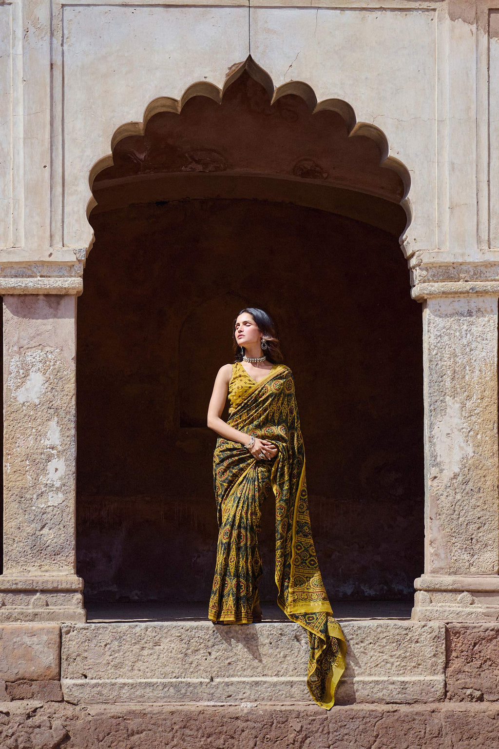 Sehra Gazal Ajrak Saree